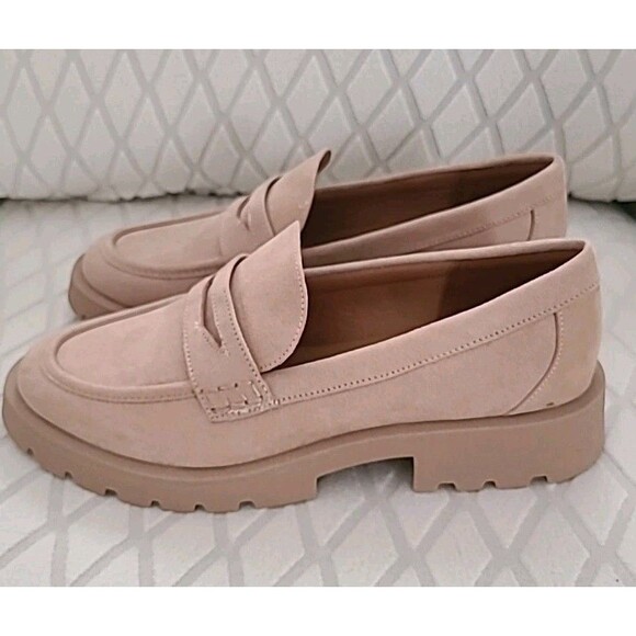 NWOT A New Day Tan Women's CHUNKY Faux Suede Penny Loafer Lug Sole Size 8 - Picture 4 of 8